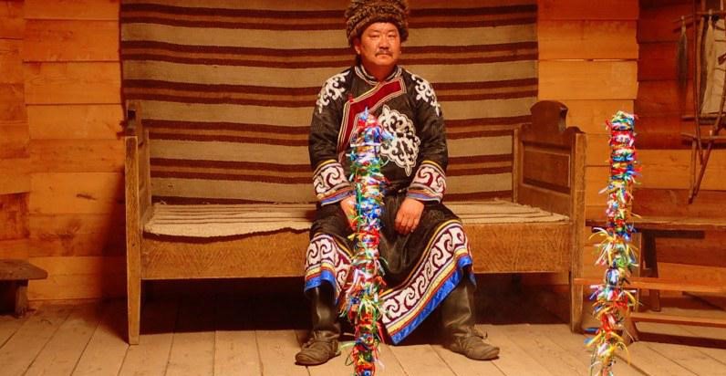 Buryat shaman on Lake Baikal image