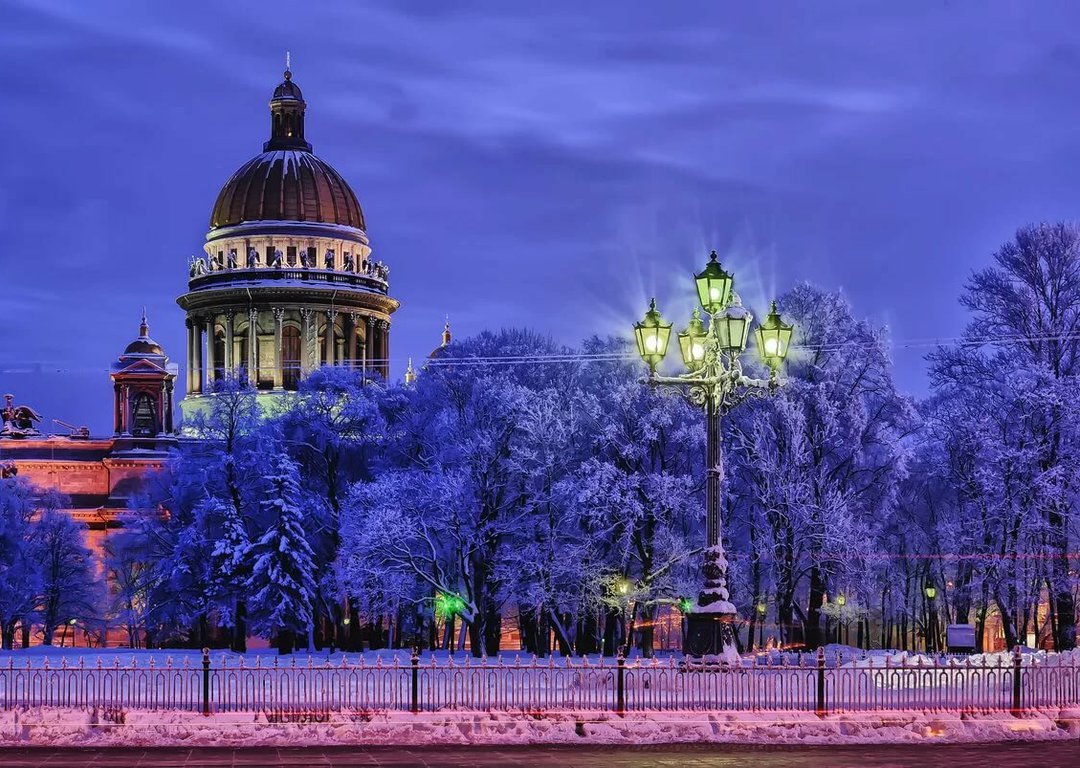 St Isaac's Cathedral in winter image