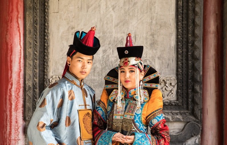 Mongolian couple in Ulaanbaatar image